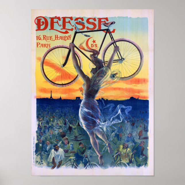 Póster Déesse Cycles 1898 Poster de publicidad de cosecha (Frente)