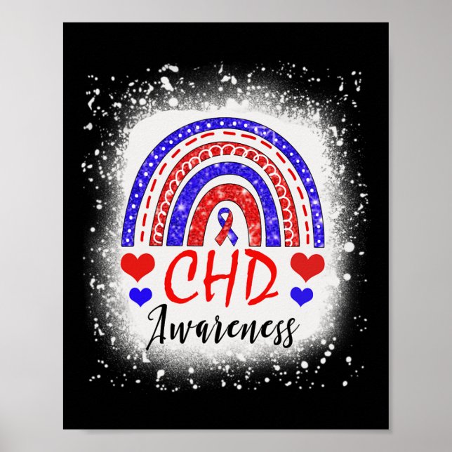 Póster Defecto Congénito Del Corazón Chd Con Bleached De  (Frente)
