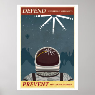 Póster Defender a sus compañeros astronautas