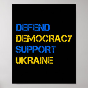 Póster Defender la democracia Apoyar a Ucrania Estar con 