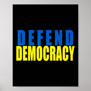 Póster Defender la democracia Ucrania Colores de la bande