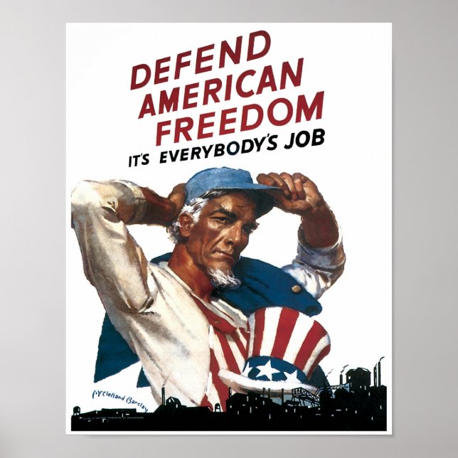 Póster Defender la libertad estadounidense (Frente)