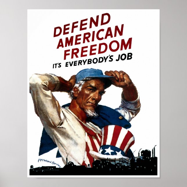 Póster Defender la libertad estadounidense (Frente)