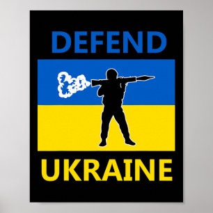 Póster Defender Ucrania - Apoyar Ucrania - Bandera Rpg So