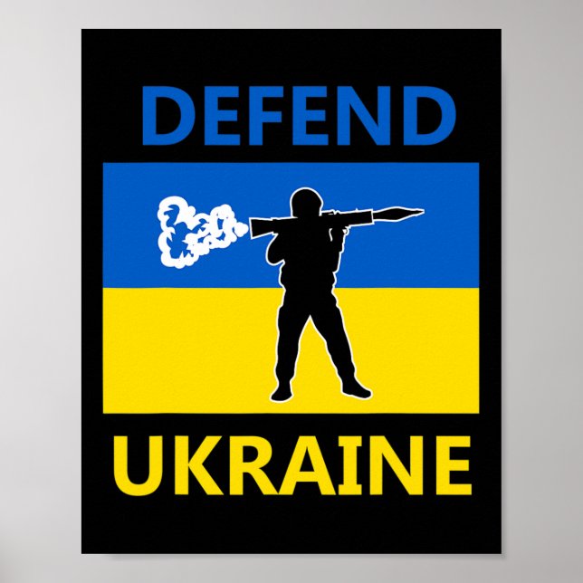 Póster Defender Ucrania - Apoyar Ucrania - Bandera Rpg So (Frente)