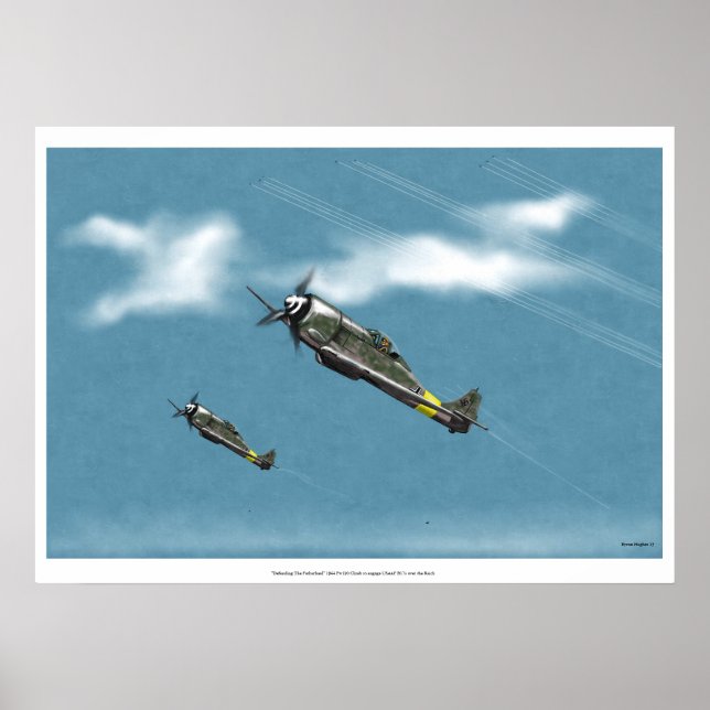 Póster Defendiendo la escalada de energía Reich Fw190 (Frente)