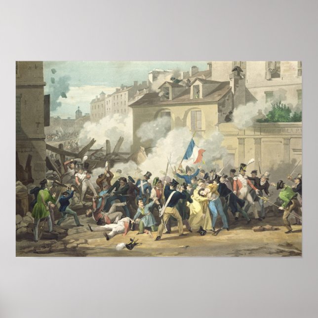 Póster Defensa de una Barricada, 29 de julio de 1830 (Frente)