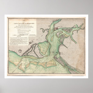 Póster Defensa del mapa 1778 del SC de Charleston