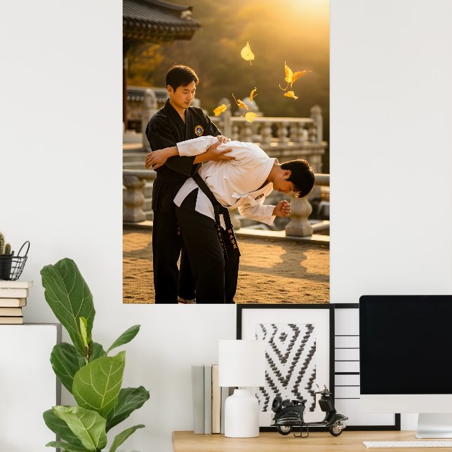 Póster Defensa Personal Coreana Hapkido (Oficina en casa)