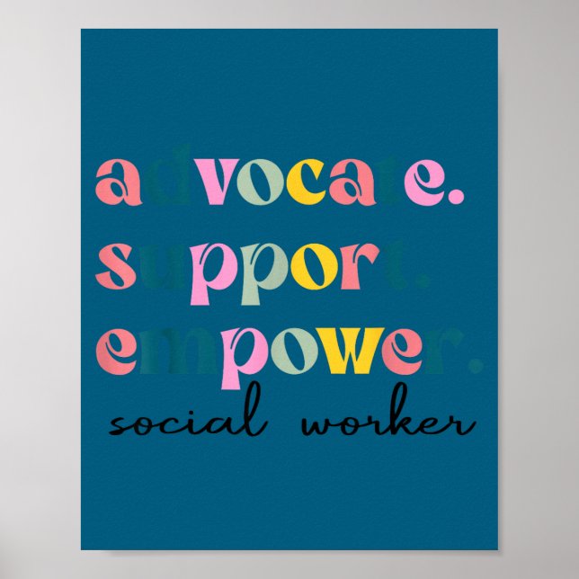 Póster Defensor apoyo empoderar lindo trabajador social (Frente)