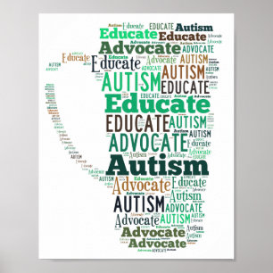 Póster Defensor del autismo Educar al Poster GoTeamKate