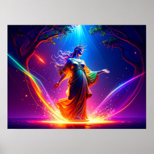 Póster Defensora de la Democracia Diosa Guerrera Lady Lib