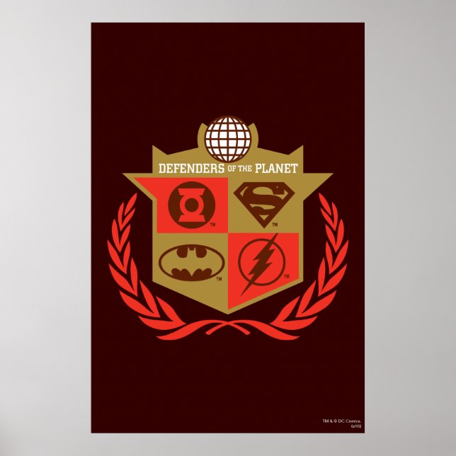 Póster Defensores del planeta de la Liga de la Justicia (Frente)