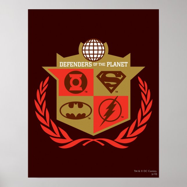 Póster Defensores del planeta de la Liga de la Justicia (Frente)