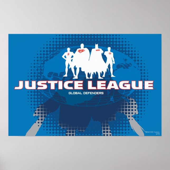 Póster Defensores globales de la Liga de la Justicia (Frente)