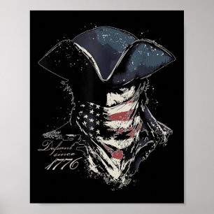 Póster Defiante patriota vintage desde la bandera de los 