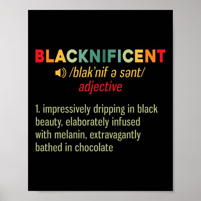 Póster Definición Blacknificent Orgullo Negro Sueña Como  (Frente)
