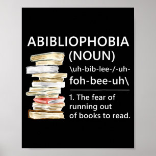 Póster Definición de abibliophobia lectura divertida gusa