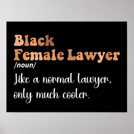 Póster Definición de abogada negra divertida para mujeres