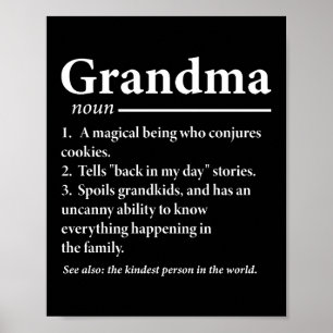 Póster Definición de abuela divertida Abuela abuelas