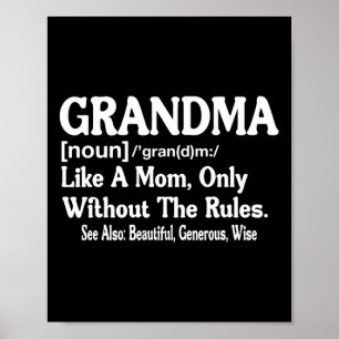 Póster Definición De Abuela Divertida Para La Abuela Mo