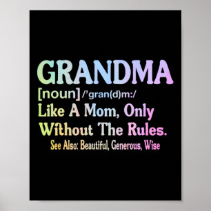 Póster Definición De Abuela Divertida Para La Abuela Mo