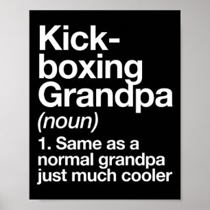 Póster Definición de abuelo de kickboxing divertido depor