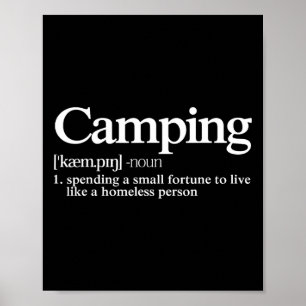 Póster Definición de acampada - Dicho divertido de campis