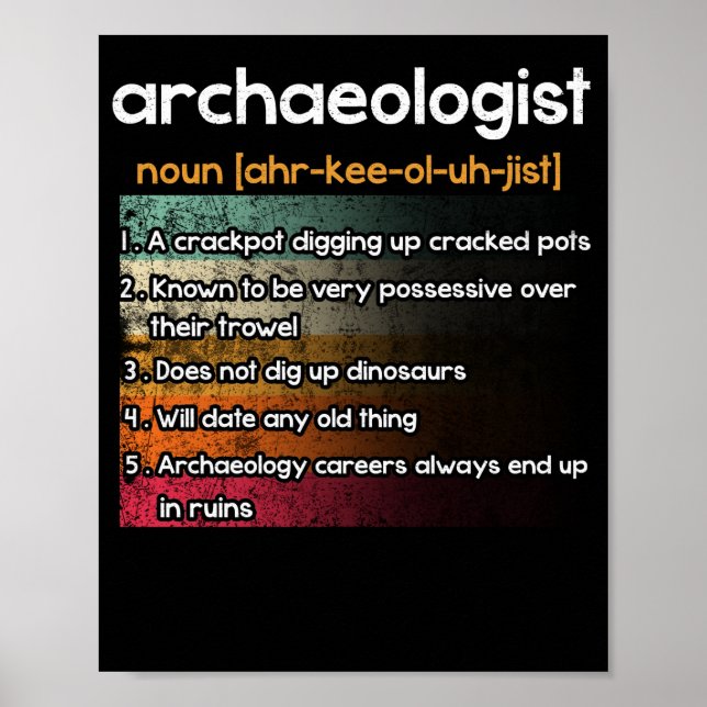 Póster Definición de arqueología arqueológica (Frente)