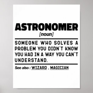 Póster Definición de astrónomo Sustantivo Dicho divertido