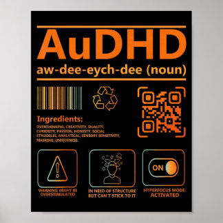 Póster Definición de AuDHD Gráfico de Conciencia de la Ne