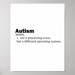 Póster Definición de autismo: no es una discapacidad una 
