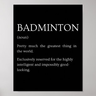 Póster Definición de bádminton - divertido sarcástico bád