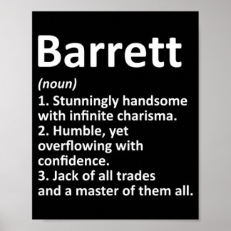 Póster Definición de Barrett Nombre Personalizado Diverti