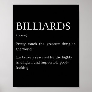 Póster Definición de Billiards - Divertidos Billetes Sarc