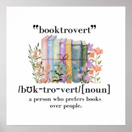 Póster Definición de "Booktrovert"