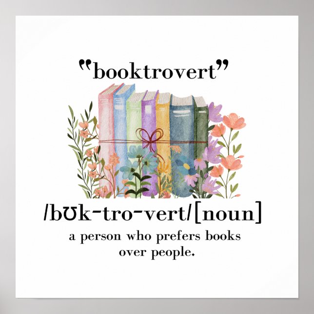 Póster Definición de "Booktrovert" (Frente)