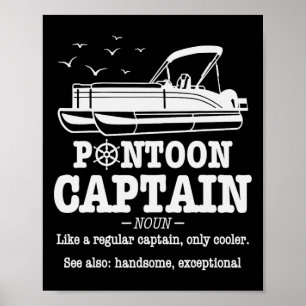 Póster Definición de Capitán de Pontón Vida en Barco Dive