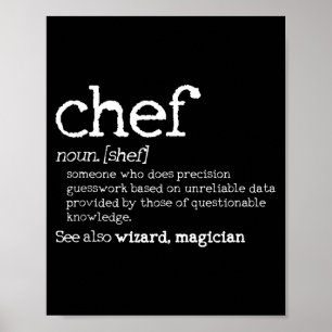 Póster Definición de Chef - Diccionario Divertido Regalo