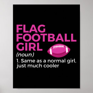 Póster Definición de Chica de Fútbol con Bandera Graciosa