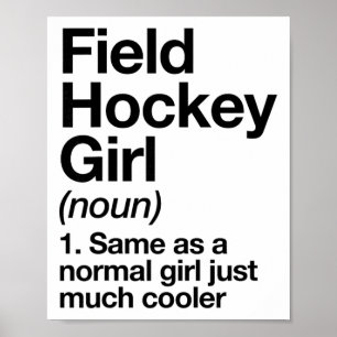 Póster Definición de chica de hockey sobre hierba diverti