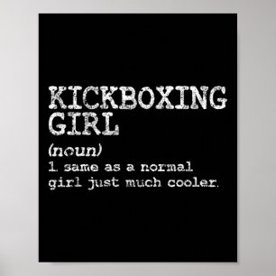 Póster Definición de chica de kickboxing divertida mujere