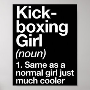 Póster Definición de chica de kickboxing divertido deport