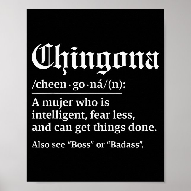 Póster Definición de Chingona, Chillona Pero Chingona  (Frente)