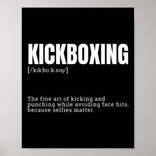 Póster Definición de cita de hobby de kickboxing divertid