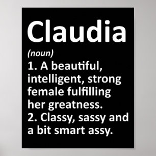 Póster Definición de Claudia Nombre Personalizado Navidad