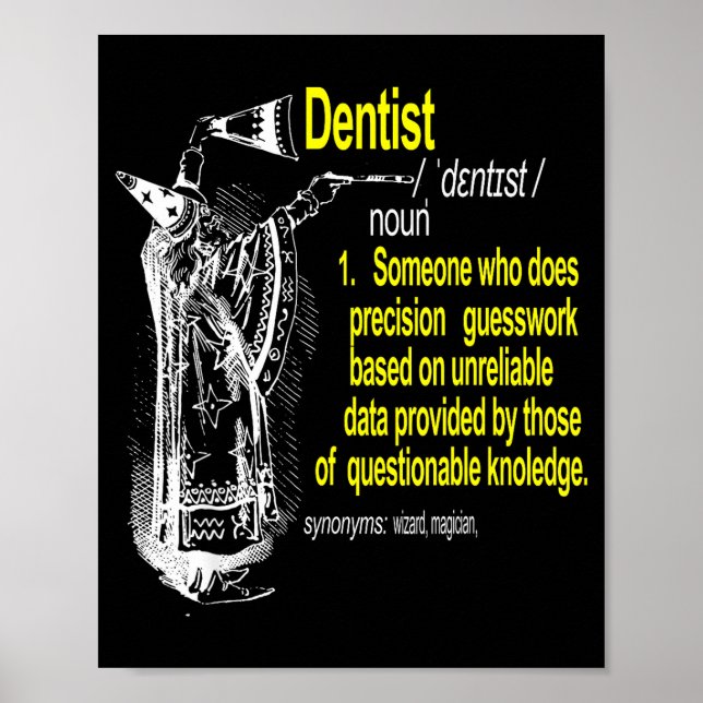 Póster definición de dentista asistente dental (Frente)