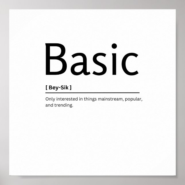 Póster Definición de diccionario básica Cita divertida Im (Frente)