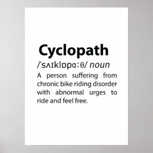 Póster Definición de diccionario divertida de Cyclopath