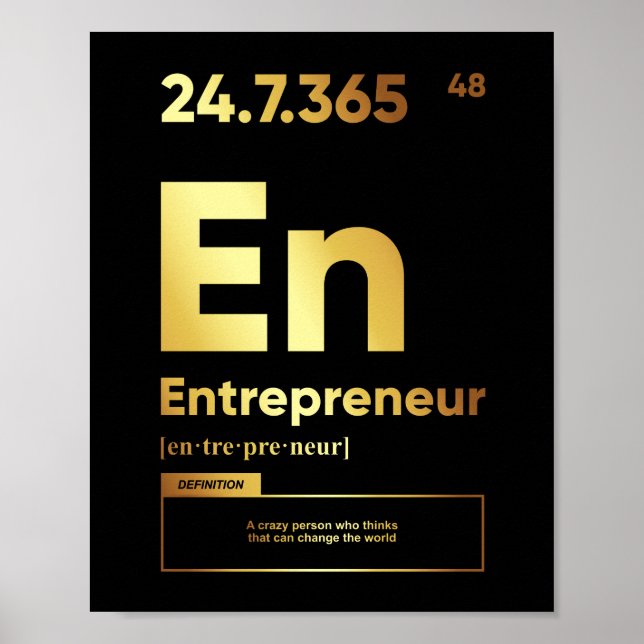 Póster Definición de emprendedor | Poster motivacional (Frente)